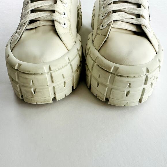 Prada Double Wheel Re-Nylon Trainer White Size 37.5 Platform Sneakers Fashion - Picture 11 of 16